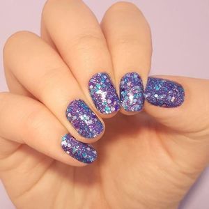 Color Street | Mardis Gras, dark cobalt base with silver, purple & blue glitter
